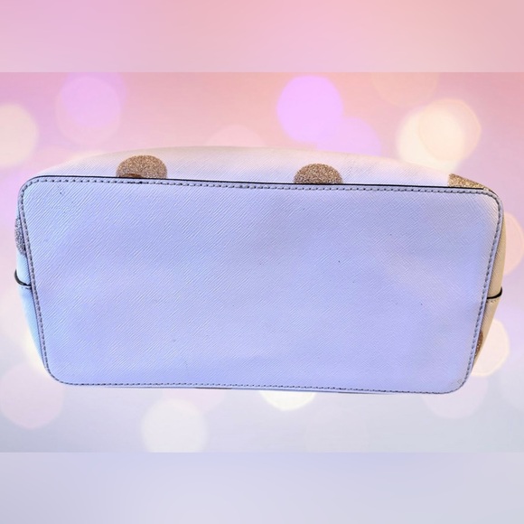 Kate Spade Haven Lane Hani Plum Dawn Glitter Polka Dots Tote - Picture 9 of 10